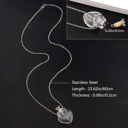 Transparent heart-shaped glass perfume blood bottle pendant necklace