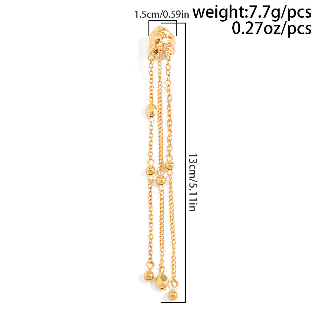 Multi-Style Long Tassel Non-Pierced Ear Cuffs, Various Chain Star & Bead Dangle Minimal Ear Clips in Gold & Silver