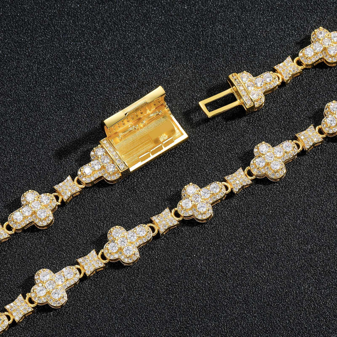 Hip-Hop Cross Men's Bracelet - Full Diamond Trendy Bracelet