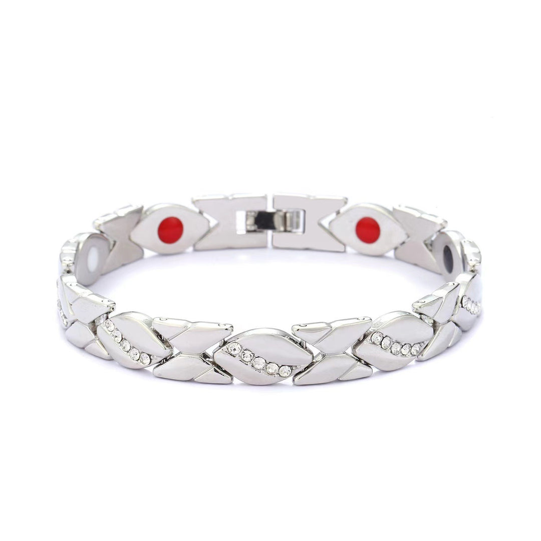 Fashion Detachable Magnetic Energy Bracelet for Women, Adjustable Alloy Crystal Bangle