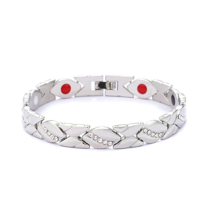 Fashion Detachable Magnetic Energy Bracelet with Zinc Alloy and Rhinestone