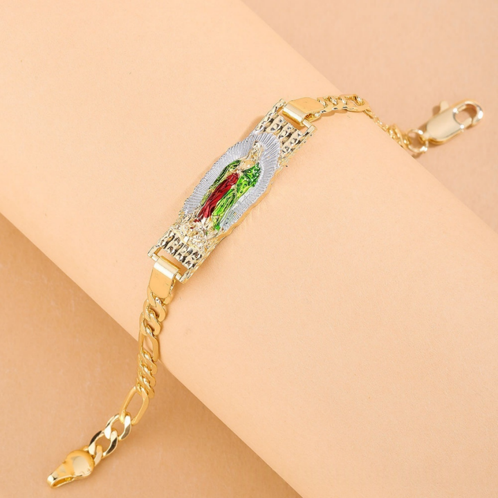 Our Lady Cuban Link Bracelet Set (Light Luxury Niche Religious Bracelet)