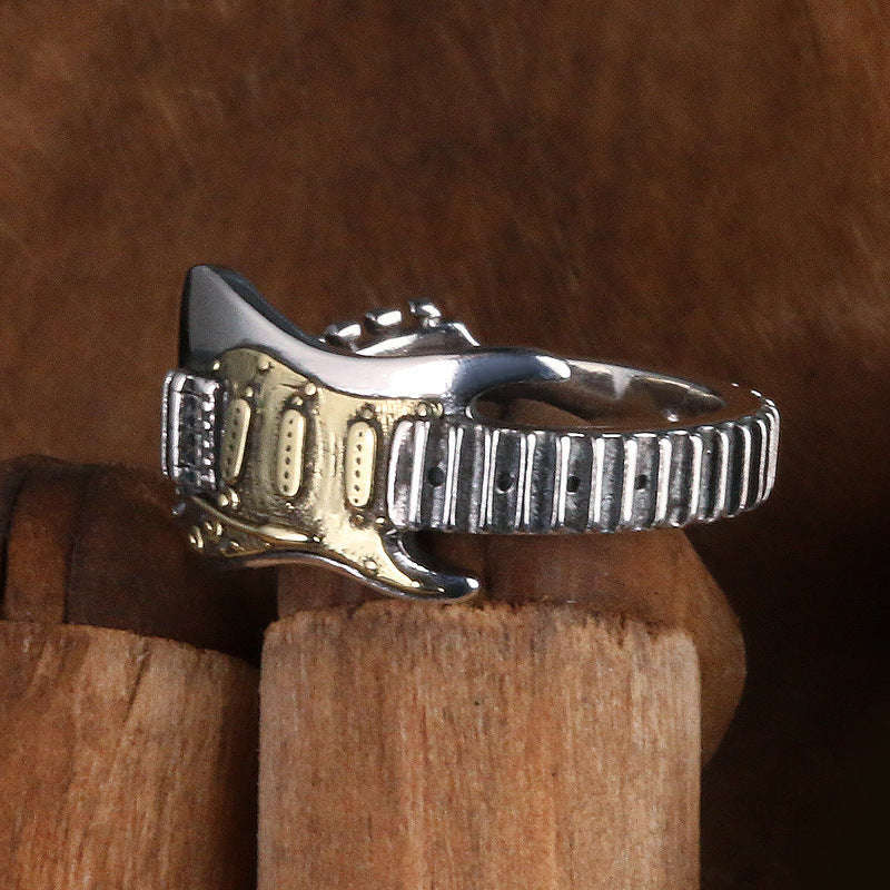 Vintage Rock Guitar Open Ring Set (Edgy Street Style Band)