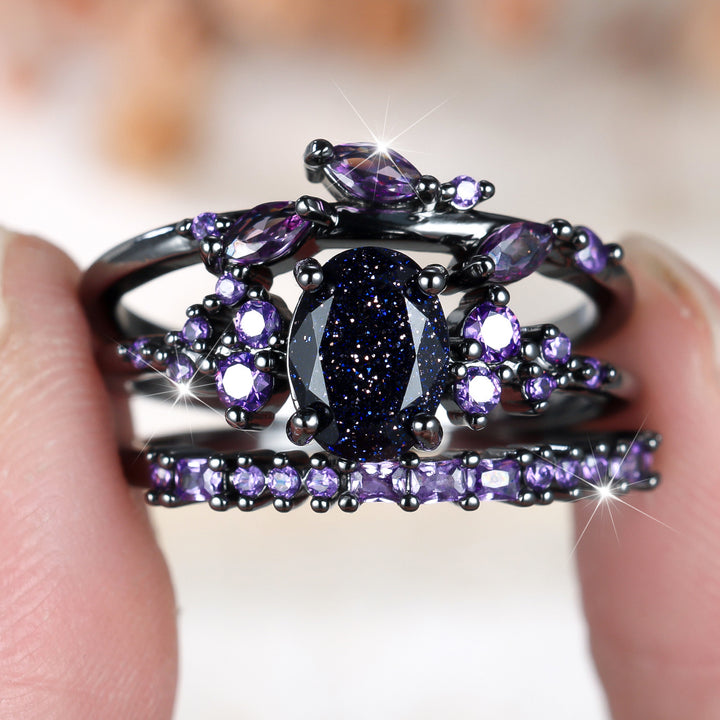 Three‑Piece Stackable Ring Set With Two‑Tone Options