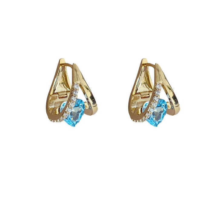 Geometric Twisted Teardrop Diamond Earrings, 2 Colors Minimalist Luxury Studs