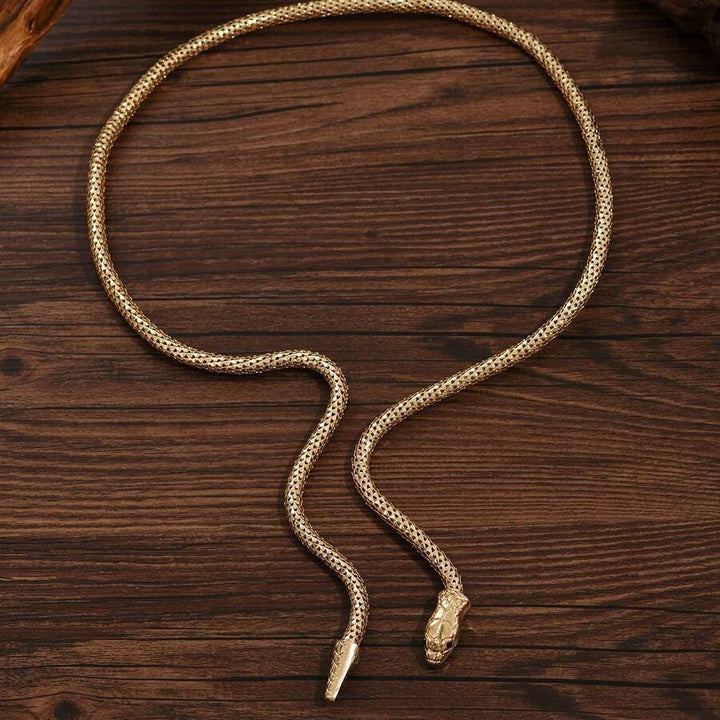 Bendable Wrapped Snake Anklet, Vintage Textured Serpent Leg Chain, Multi-use Snake Choker & Leg Jewelry