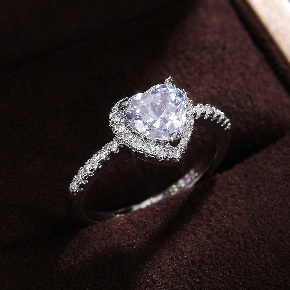 Heart Halo Diamond Ring (Multi-Color Options Luxury Statement Band)