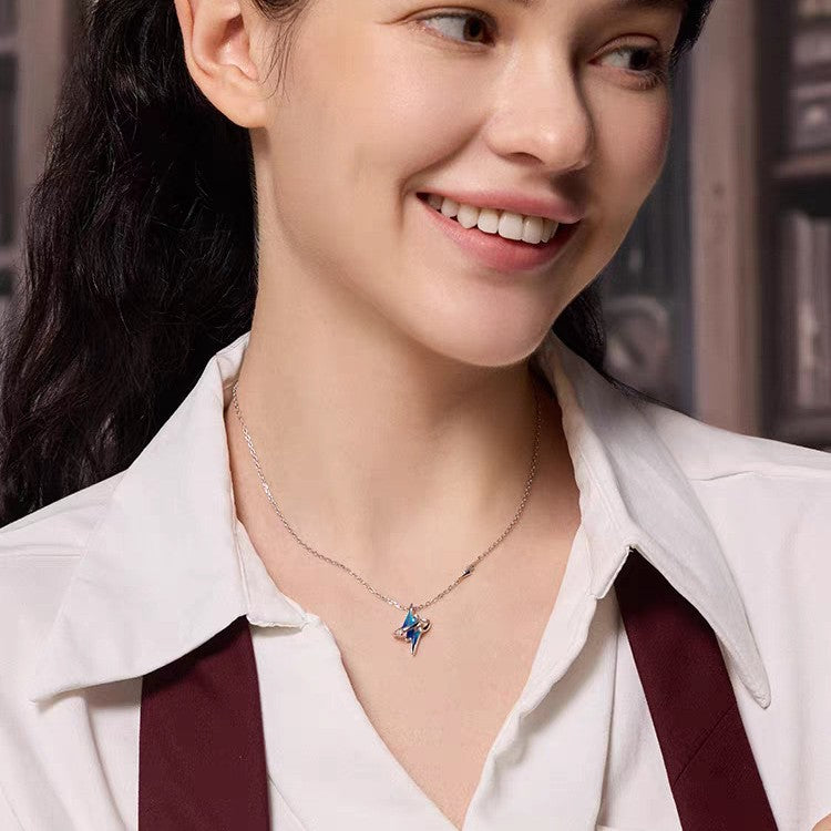 Glow-in-the-Dark Lightning & Planet Jewelry Set (Necklace/Bracelet Options)