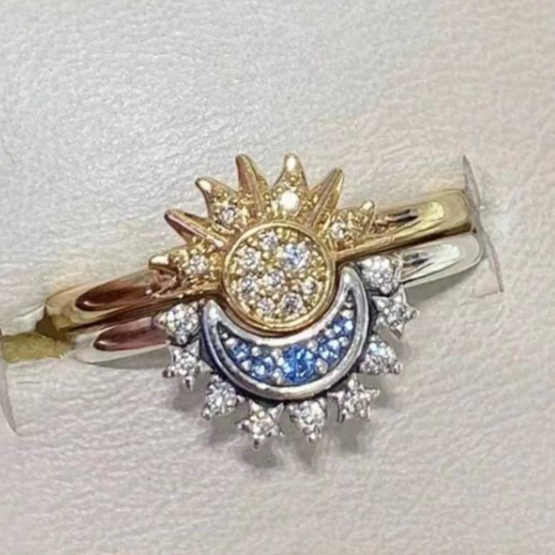 Sun & Moon Heart Couple Rings (Romantic Bond Vibe Style)