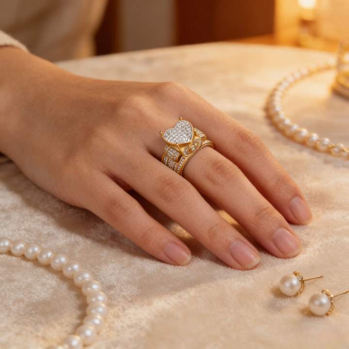 Heart Diamond Luxury Statement Ring (Romantic Proposal Engagement Band)
