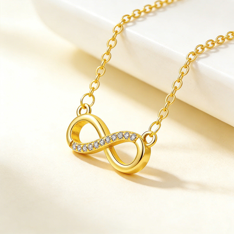 Infinity Knot Diamond Pendant Necklace (3 Colors Delicate Luxury Choker)