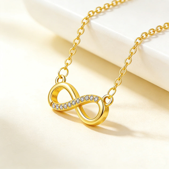 Infinity Knot Diamond Pendant Necklace (3 Colors Delicate Luxury Choker)
