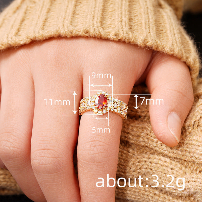 Oval Ruby Pavé Vintage Ring (Luxury Royal Glam Band)