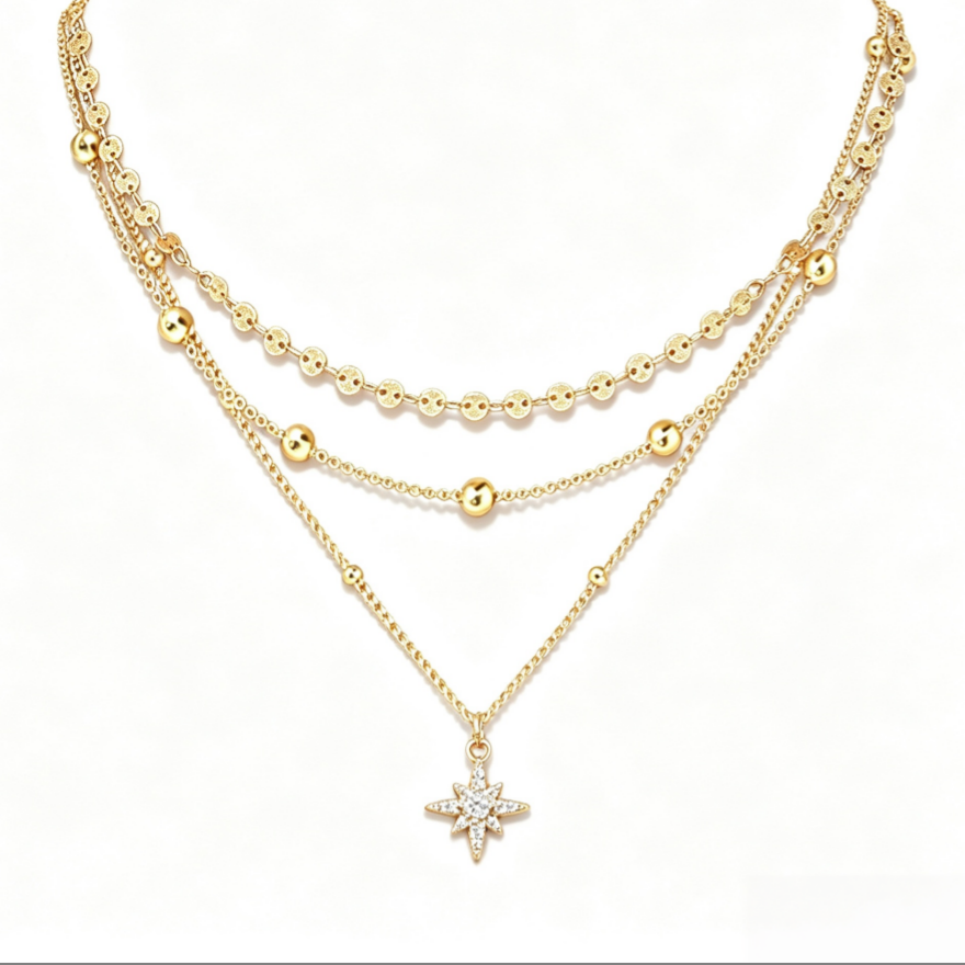 Multi-layer Gold Stackable Necklace Set, 4 Styles Available, Dainty Choker