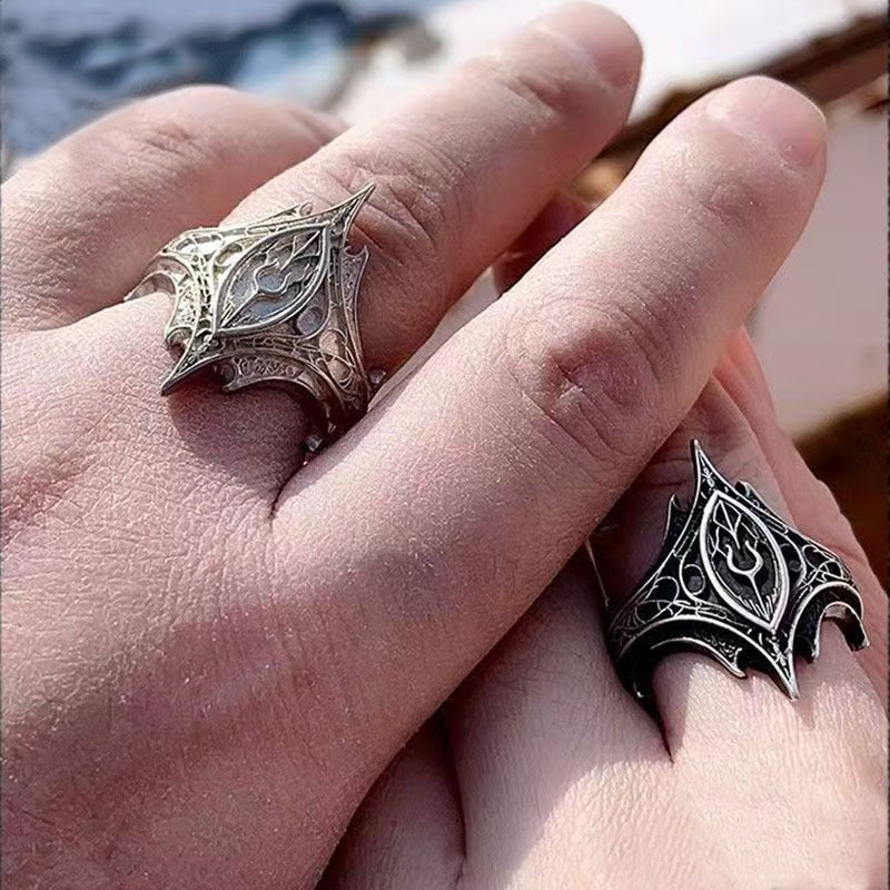 Elven Eye Vintage Relief Ring (Light Luxury Niche Dark Style Band)