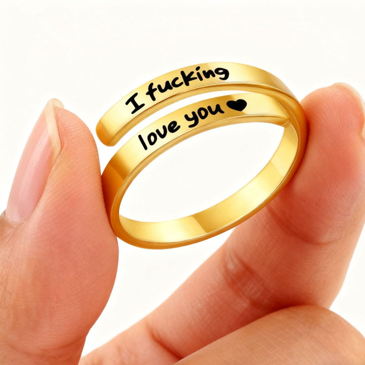Double Layer Wrap Engraved Couple Ring (Personalized Confession Ring)