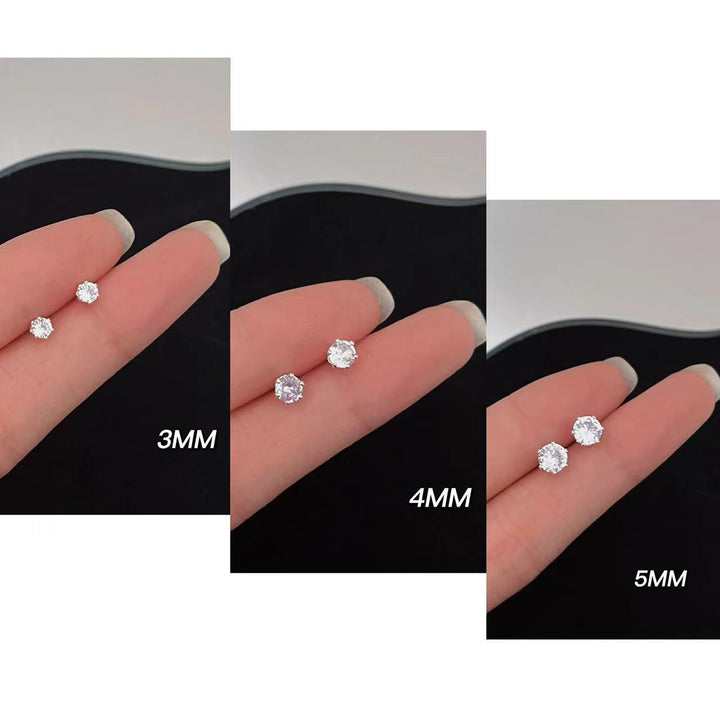 Classic 6-Prong Diamon Stud Earrings (Minimalist Daily Wear Essential Jewelry)
