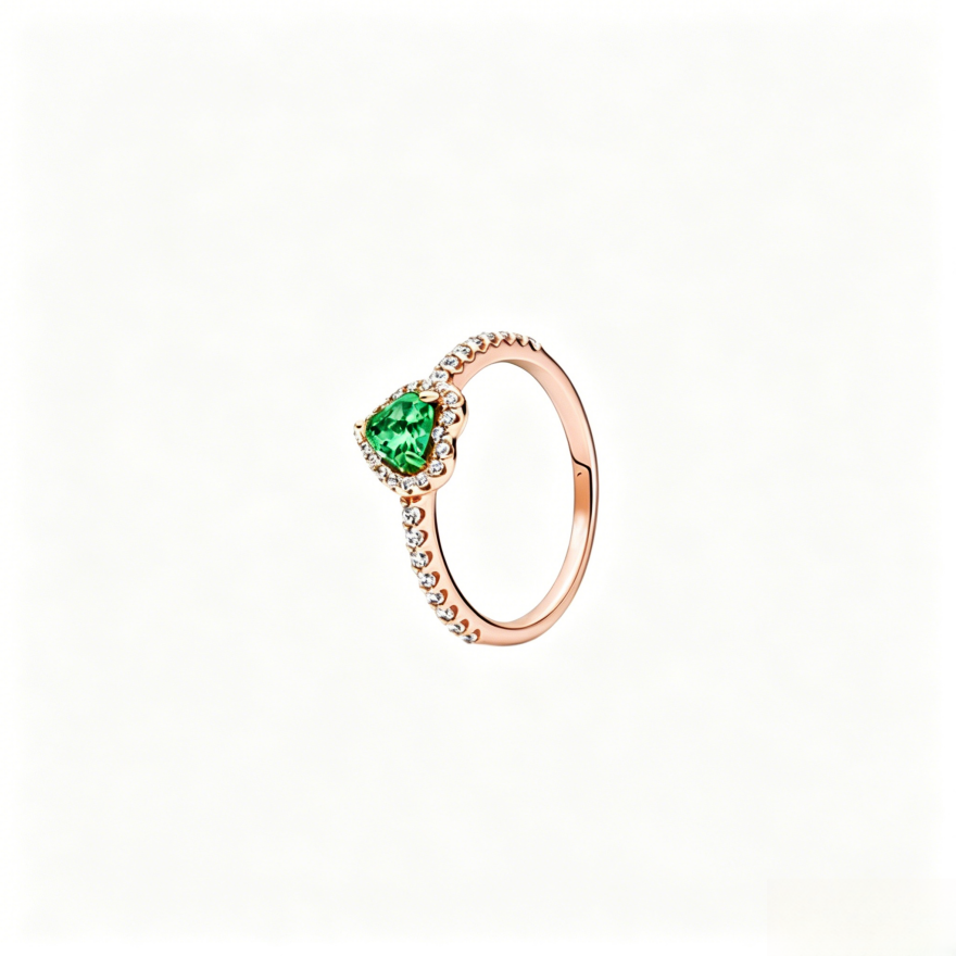 Heart-Cut Halo Half Pavé Ring (Multi-Color & Tone Options Luxury Women's Band)