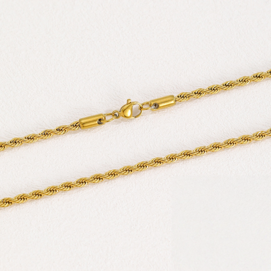 Iced-Out Number Pendant Necklace (Gold Tone Hip-Hop Style Twisted Chain)