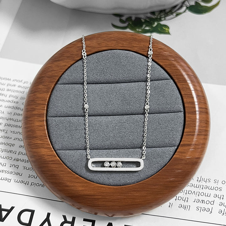 Pavé Geometric Link Clavicle Chain (Light Luxury Niche Versatile Daily Necklace)