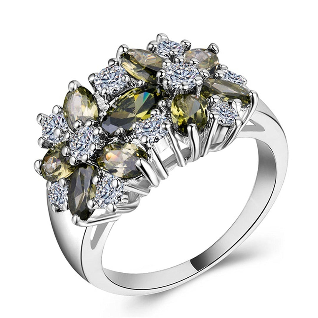 Oval‑Cut Centre Stone Marquise‑Accent Cluster Ring For Women, 8 Color Options