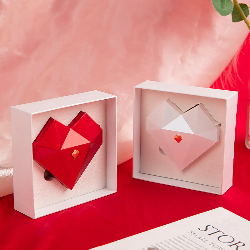 Geometric Heart Jewelry Box (Luxury Romantic Storage Style)