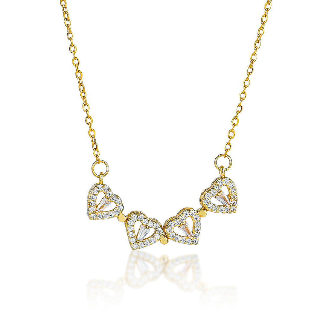 Transformable Heart Double Layer Choker Set (Light Luxury Niche Romantic Necklace)