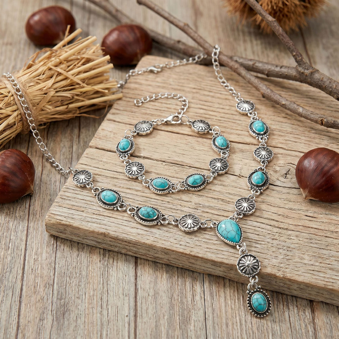 Vintage Turquoise Necklace & Bracelet Set