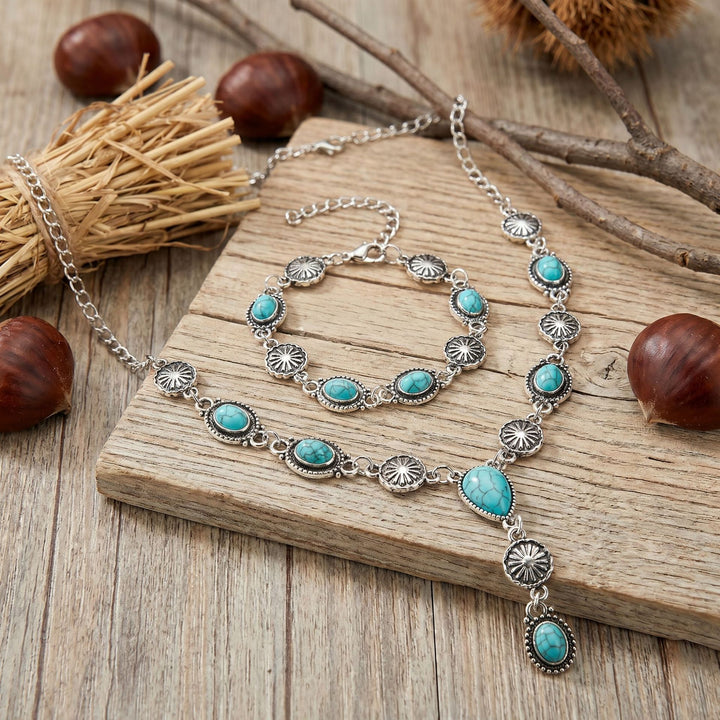 Vintage Turquoise Necklace & Bracelet Set