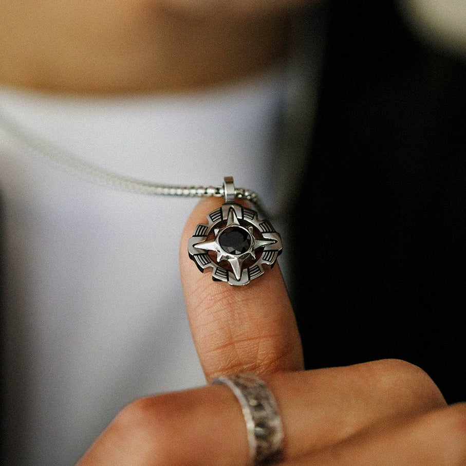 Compass Star Men's S925 Silver Necklace