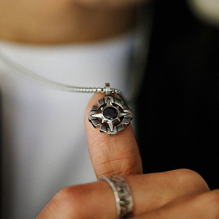 Compass Star Men's S925 Silver Necklace