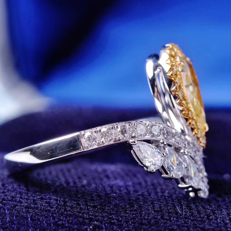 Crown Teardrop Diamond Statement Ring (Luxury Engagement-Style Band)