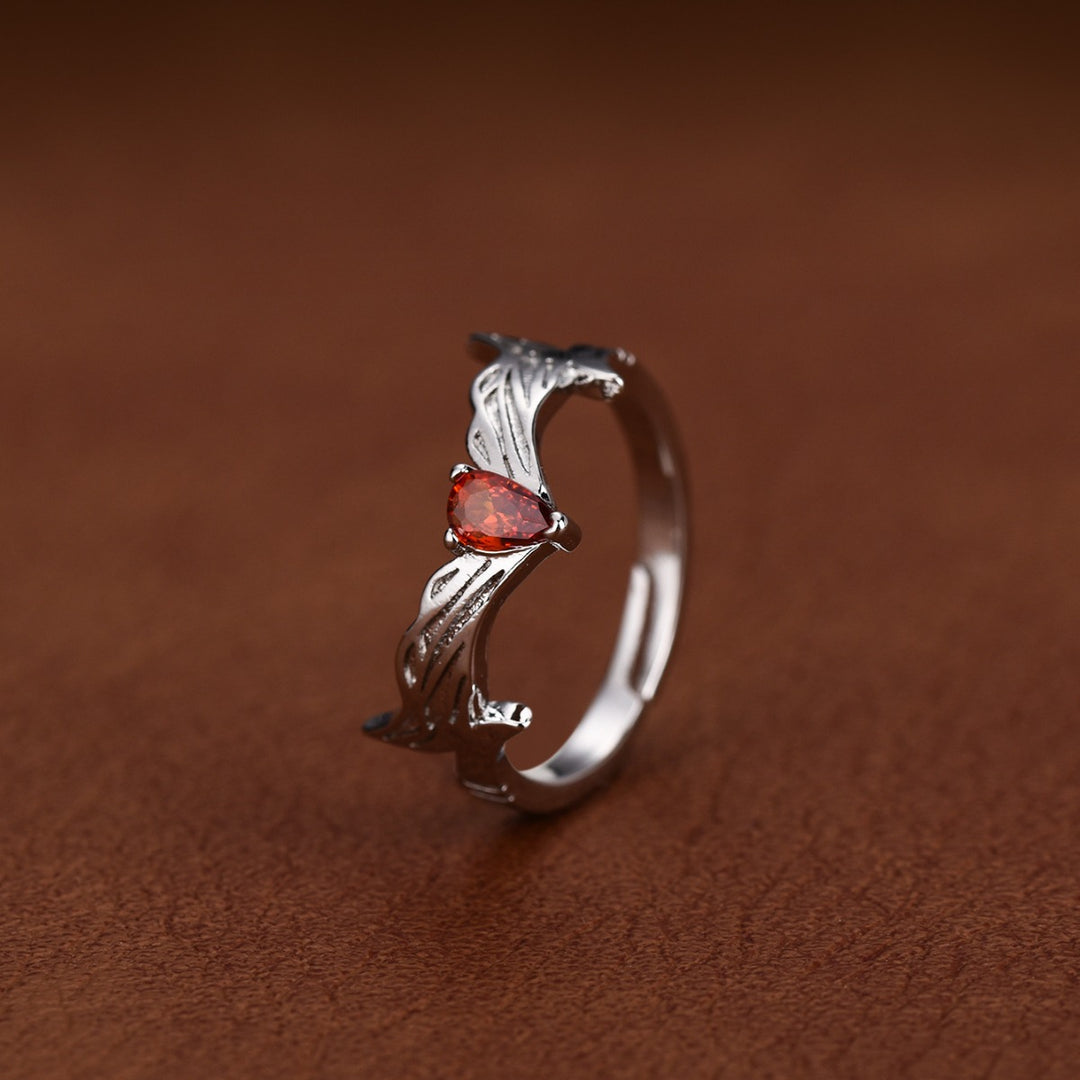 Wing Fire Heart Wing Ring (Light Luxury Niche Couple Style)