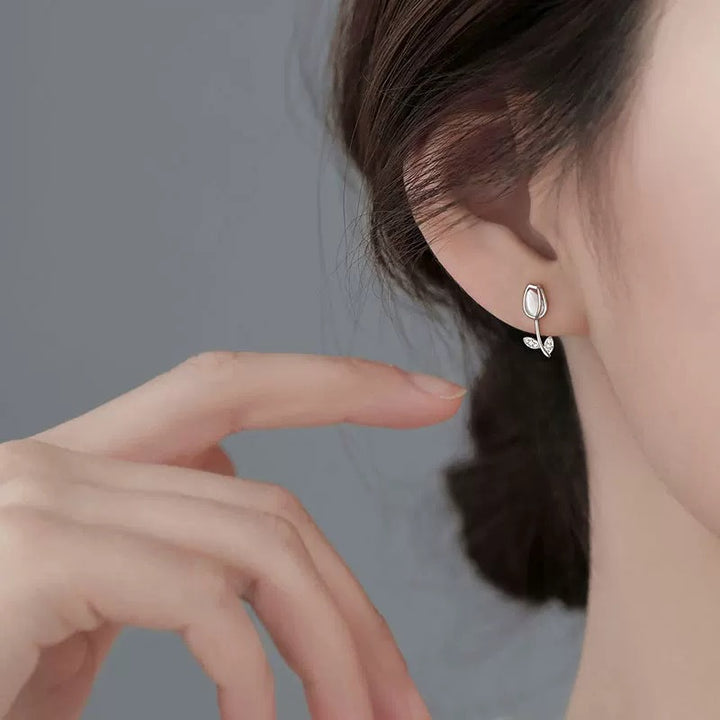 Tulip Cat's Eye Earring Set (Light Luxury Niche Fresh Earrings)