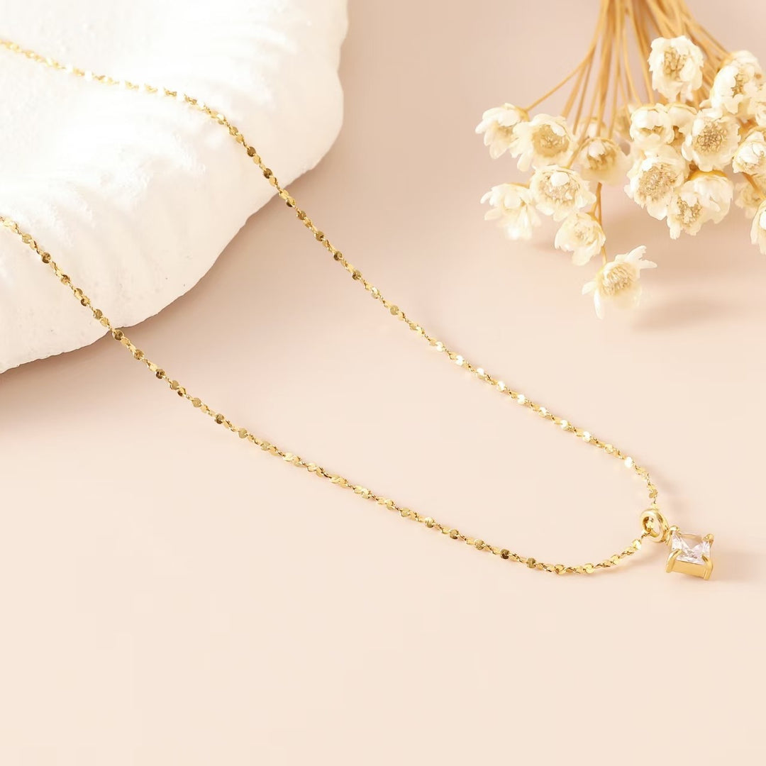 Square Diamond Minimalist Choker (Light Luxury Niche Versatile Necklace)