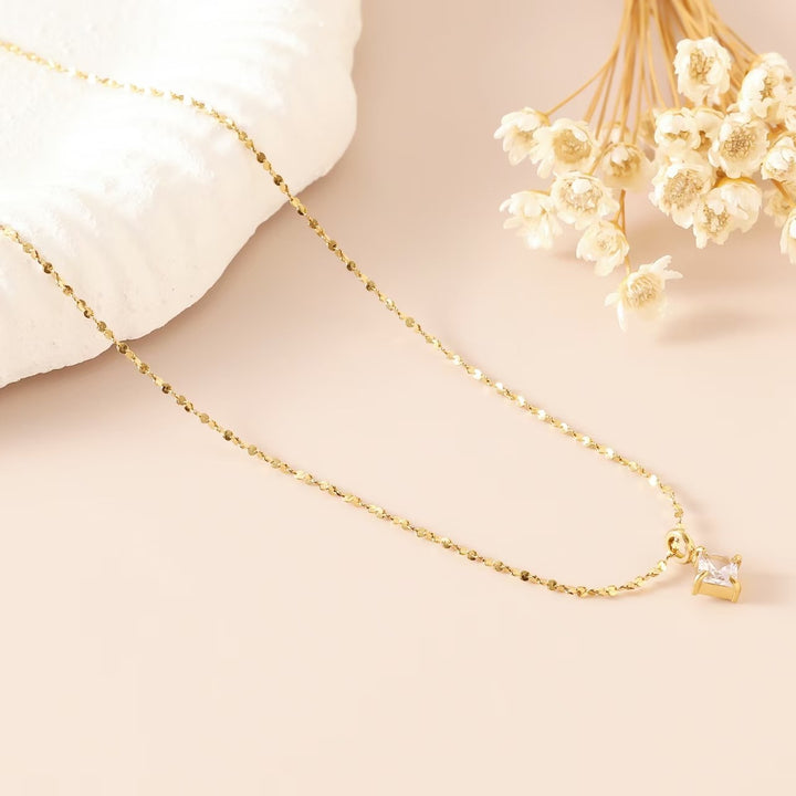 Square Diamond Minimalist Choker (Light Luxury Niche Versatile Necklace)