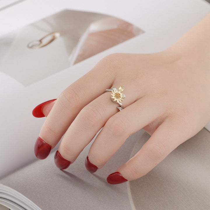 Spring Garden Themed Ring Set (Light Luxury Niche Adjustable Band)