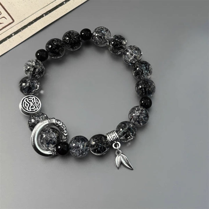 Black Onyx Bamboo Joint Double-Layer Beaded Bracelet (Men's Dark Style Jewelry)