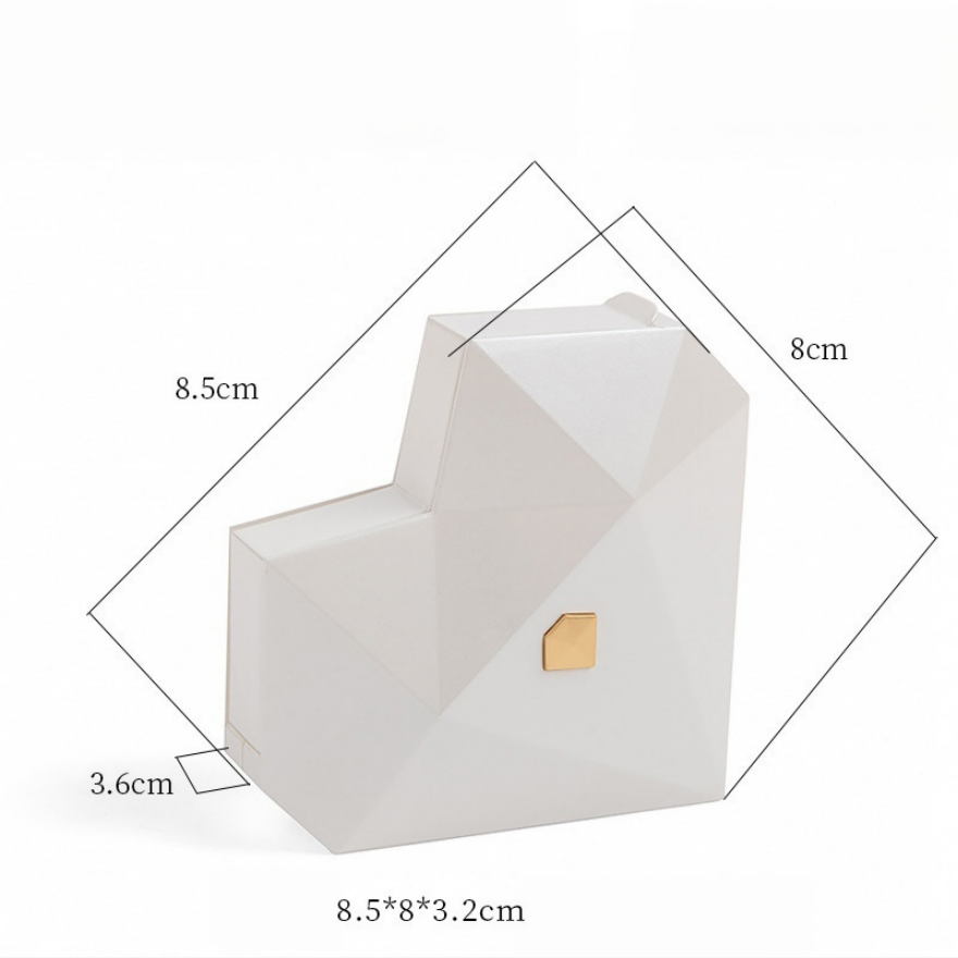 Diamond‑Cut Heart‑Shaped Jewelry Gift Box, Multiple‑Color Options