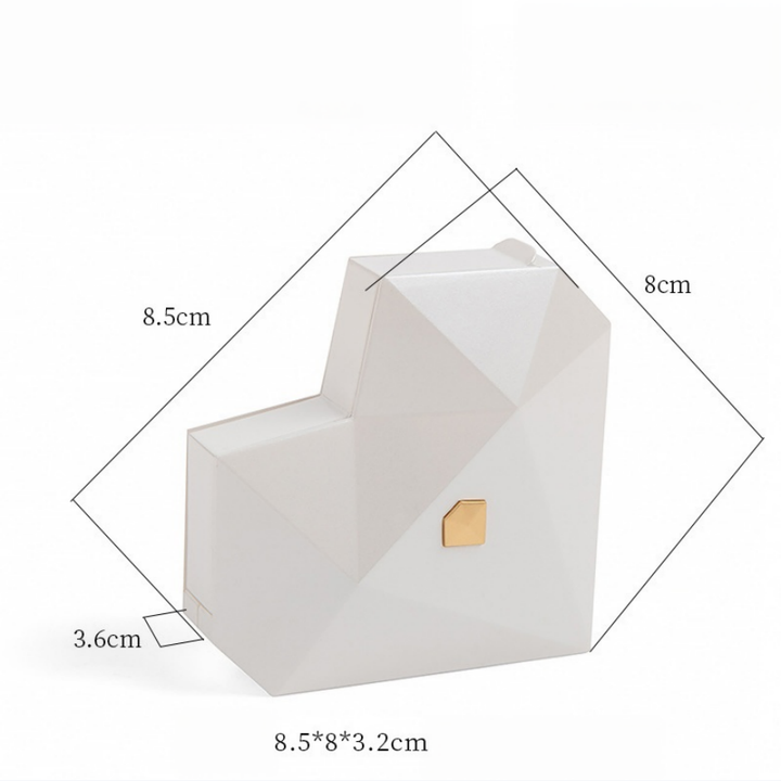 Diamond‑Cut Heart‑Shaped Jewelry Gift Box, Multiple‑Color Options