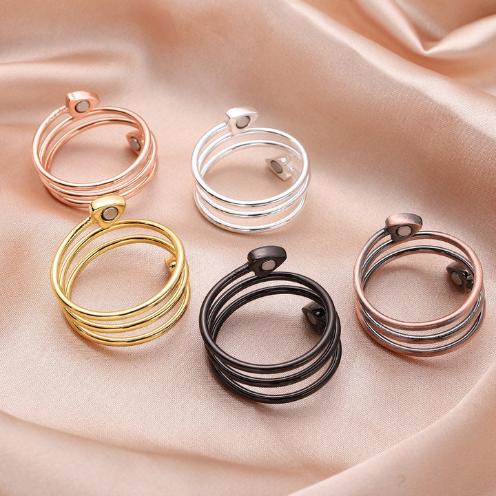 Double Heart Spiral Open Ring Set (Light Luxury Niche Individual Band)