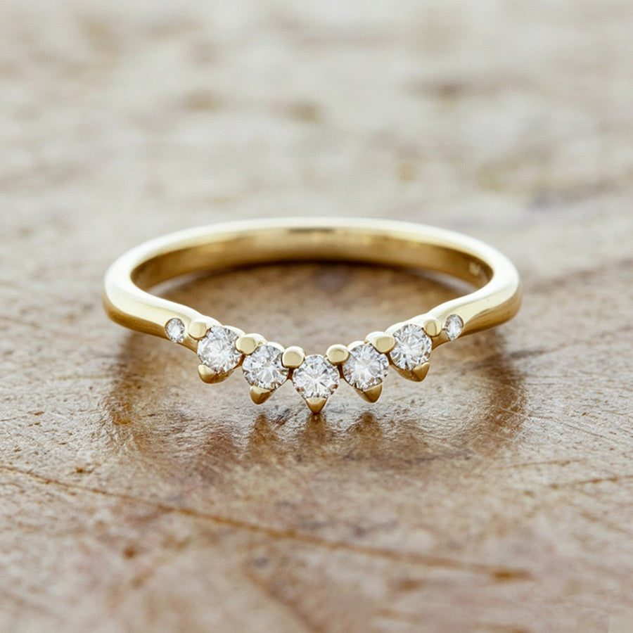 Gold Oval‑Stone Wave Stackable Ring Set