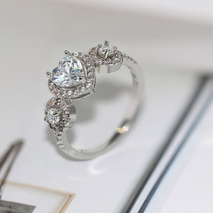 Heart Diamond Cluster Ring (Glamorous Romantic Ritual Style)