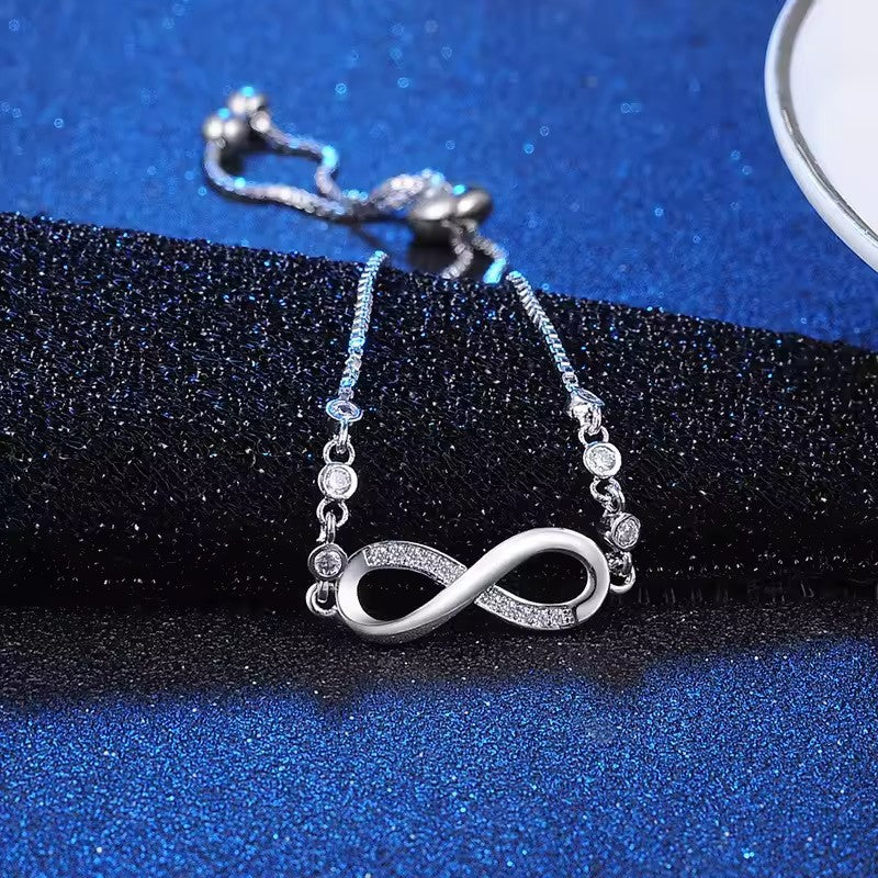 Infinity Knot Diamond Adjustable Bracelet (3 Colors Delicate Luxury Bangle)