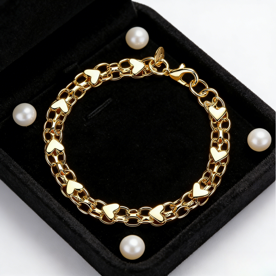 Double Layer Heart Bracelet Set (Light Luxury Sweet Wristband)