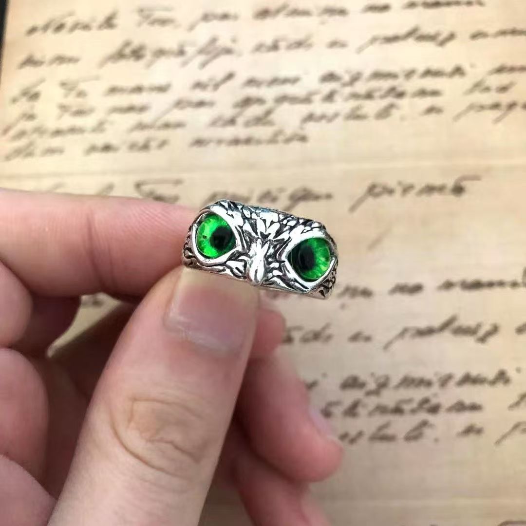 Owl Eyes Colored Pupil Ring Set (Light Luxury Niche Individual Band)