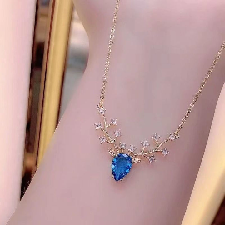 "Deer You" Gemstone Choker Set (Light Luxury Niche Romantic Necklace)
