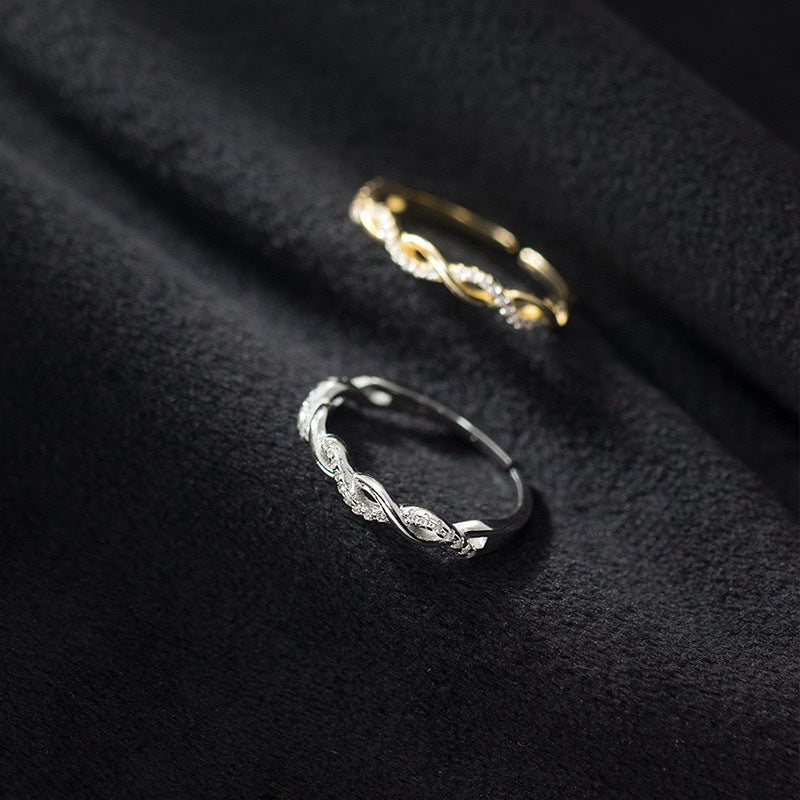 Twisted Diamond Stackable Ring (2 Colors Delicate Luxury Band)
