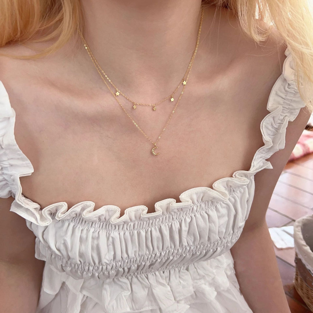 Textured Mini Moon Choker Set (Light Luxury Niche Fresh Necklace)