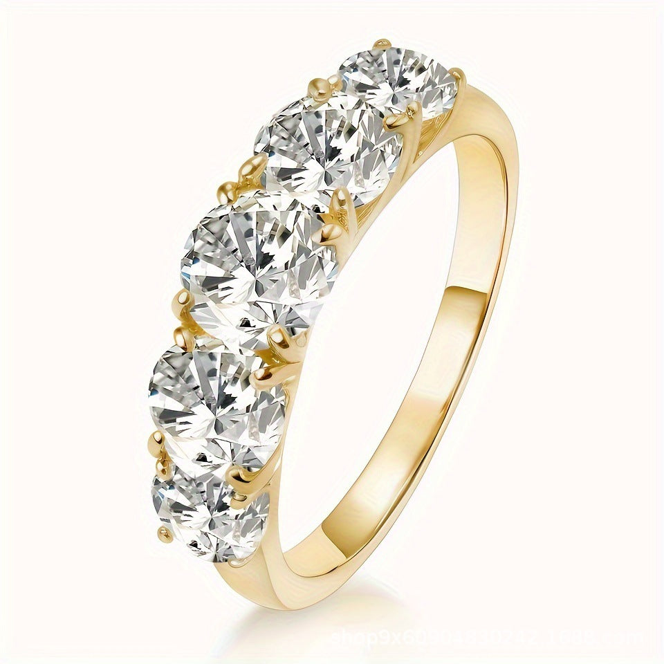 Pavé Diamond Ring Set (Light Luxury Niche Elegant Band)